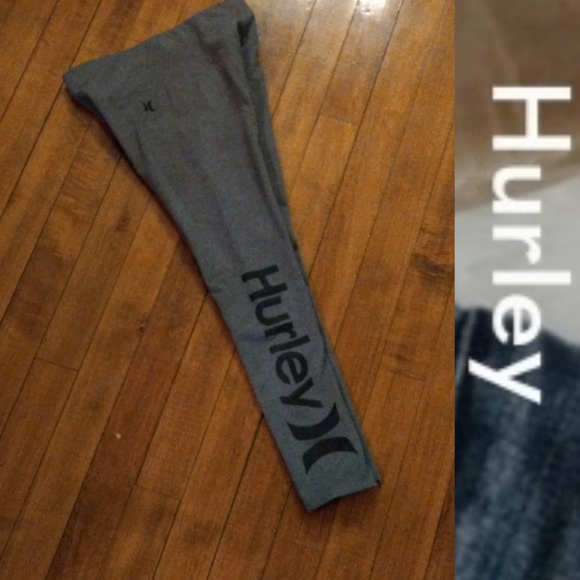 Kids size S Hurley gray logo athletic leggings - Picture 2 of 13